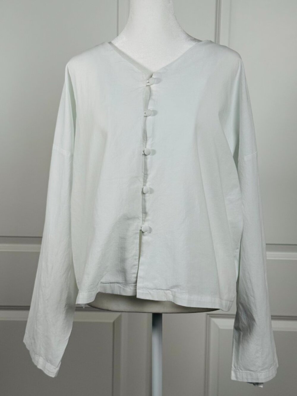COMMENSE Pure 100% Cotton Ruffle Decor Shorts Set, Cream, Women's Size L - Picture 4 of 9